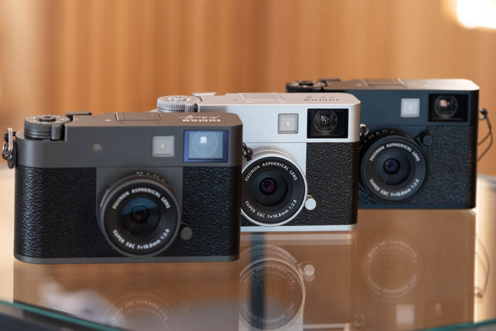 Fujifilm X half colours: charcoal, silver, and black.