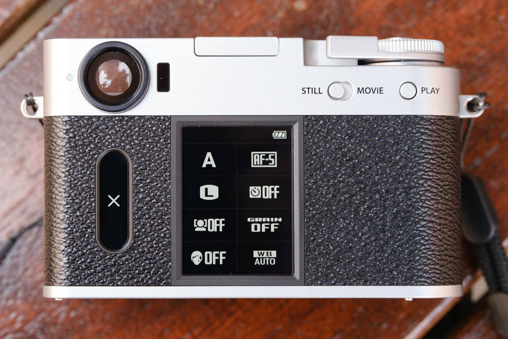 Fujifilm X half quick menu